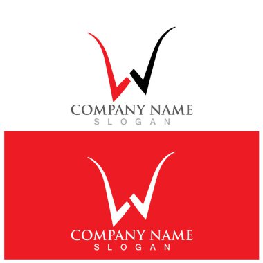 W Harfi Logo Şablonu vektör çizimi tasarımı