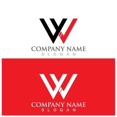 W Harfi Logo Şablonu vektör çizimi tasarımı