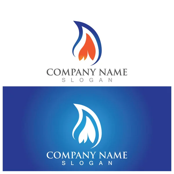 Fire Flame Logo Icon Vector Illustration Template Design —  Vetores de Stock