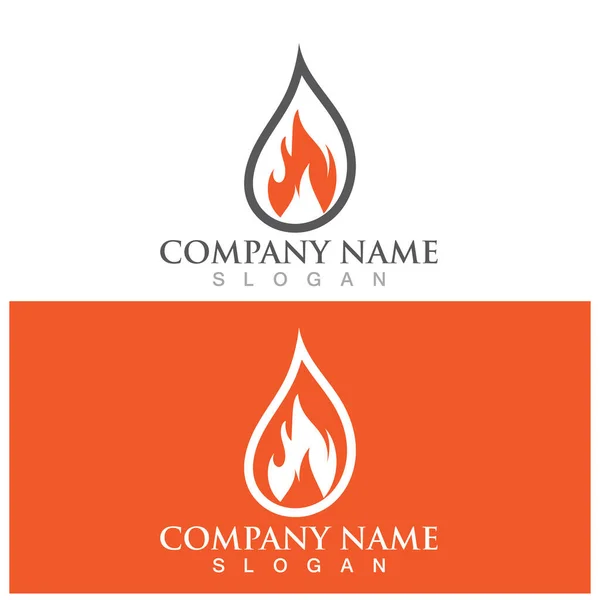 Feuer Flamme Logo Symbol Vektor Illustration Vorlage Design — Stockvektor