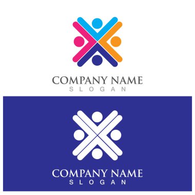 Comunity people simge vektör illüstrasyon şablonu tasarımı