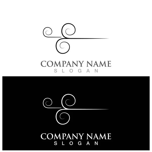 Wind Logo Icon Vector Illustration Template Design — Vetor de Stock