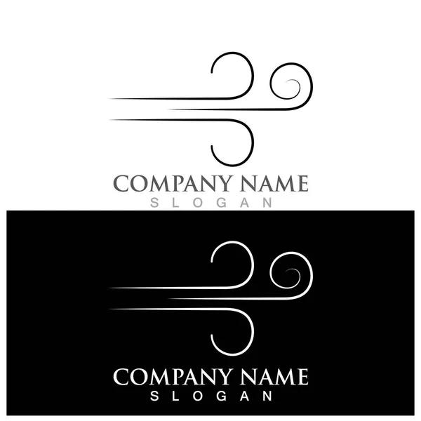 Wind Logo Icon Vector Illustration Template Design — Vetor de Stock