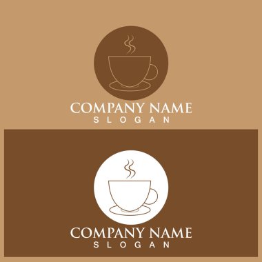 Kahve fincanı Logo Şablon vektör tasarımı