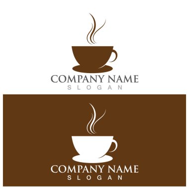 Kahve fincanı Logo Şablon vektör tasarımı