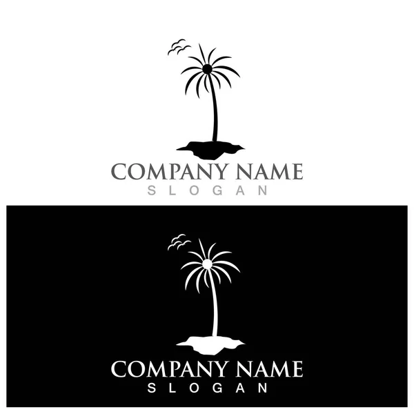 Palm Tree Summer Icon Vector Illustration Template Design — Stock vektor