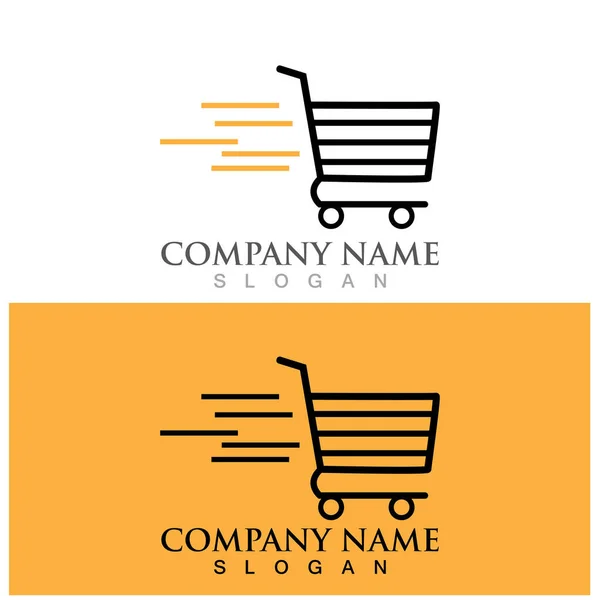 Shopping Trolley Icon Vector Illustration Template Design — Vector de stock