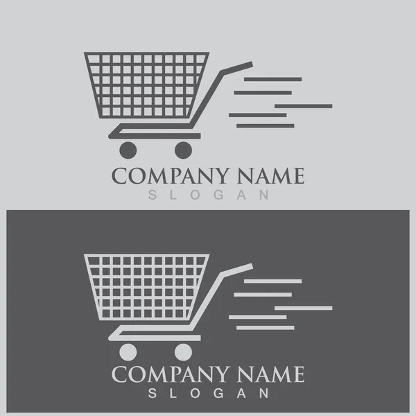 Shopping Trolley Icon Vector Illustration Template Design — Vettoriale Stock