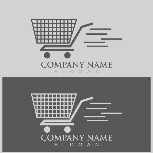 Shopping Trolley Icon Vector Illustration Template Design — Vector de stock