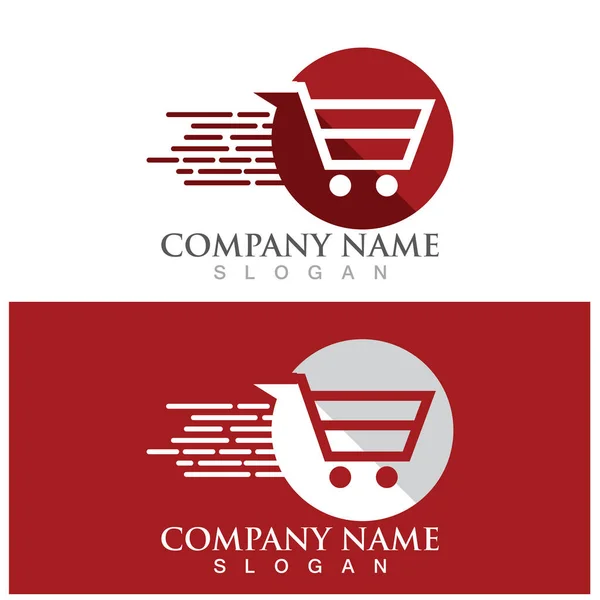 Shopping Trolley Icon Vector Illustration Template Design — Vettoriale Stock