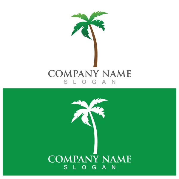 Palmera Verano Logo Plantilla Vector Ilustración — Vector de stock