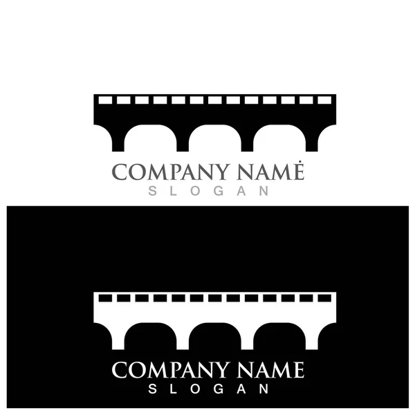 Bridge Logo Template Vector Icon Illustration Design — Stock Vector