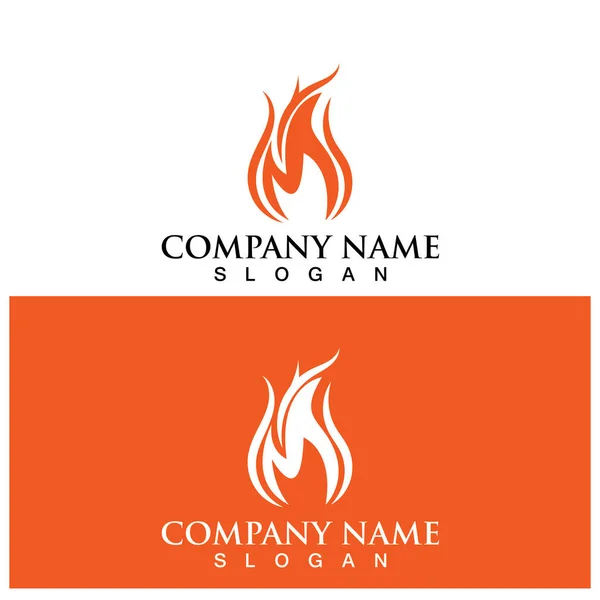 Fire Flame Logo Icon Vector Illustration Template Design — Stock vektor