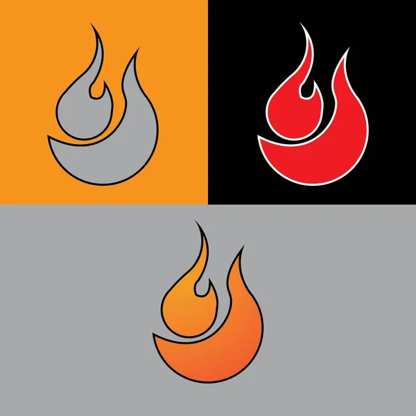 Fire Flame Logo Icon Vector Illustration Template Design — 图库矢量图片