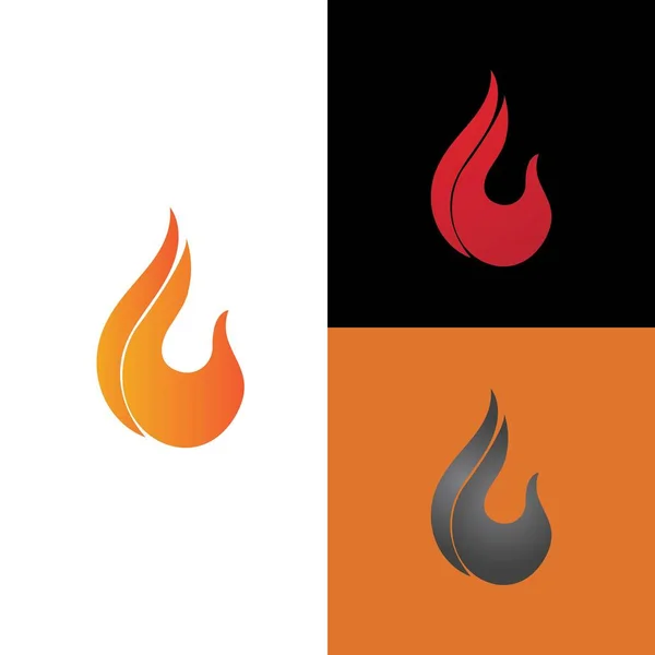 Fire Flame Logo Icon Vector Illustration Template Design — 图库矢量图片