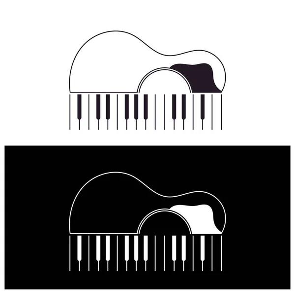 Guitar Piano Icon Vector Illustration Template Design — 스톡 벡터