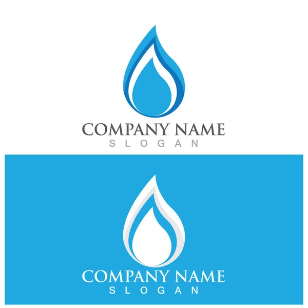 Goccia Acqua Logo Template Disegno Vettoriale Illustrazione — Vettoriale Stock