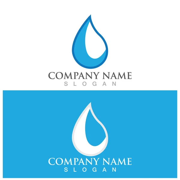 Goccia Acqua Logo Template Disegno Vettoriale Illustrazione — Vettoriale Stock