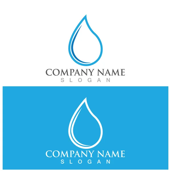 Goccia Acqua Logo Template Disegno Vettoriale Illustrazione — Vettoriale Stock