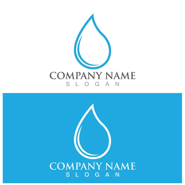 Goccia Acqua Logo Template Disegno Vettoriale Illustrazione — Vettoriale Stock