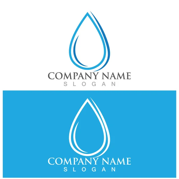 Goccia Acqua Logo Template Disegno Vettoriale Illustrazione — Vettoriale Stock