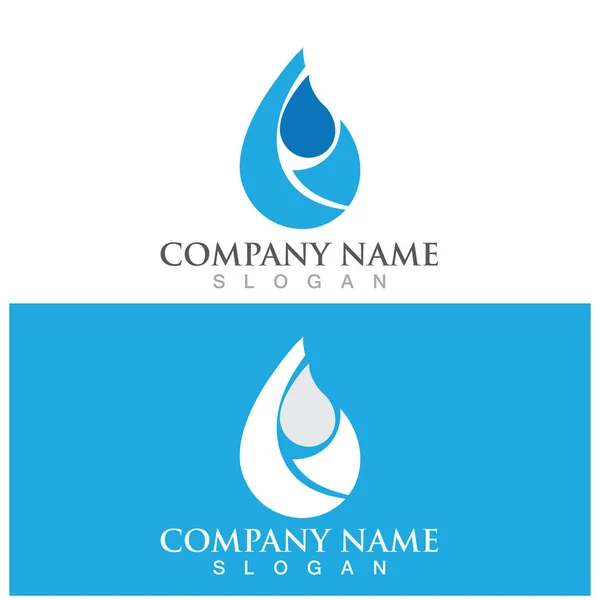 Goccia Acqua Logo Template Disegno Vettoriale Illustrazione — Vettoriale Stock