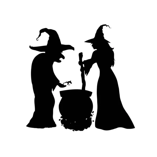 Witches Brew Magical Potion Cauldron — Vector de stock