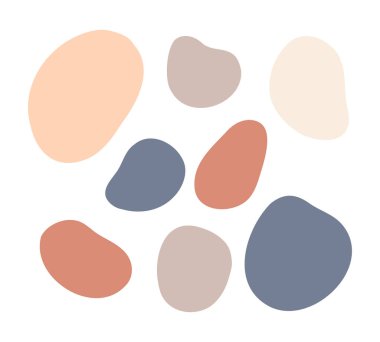 Pastel renklerde soyut mürekkep lekeleri. Mürekkep lekesi şekli, modern sıvı düzensiz kütle şekli, soyut grafik elementler. 