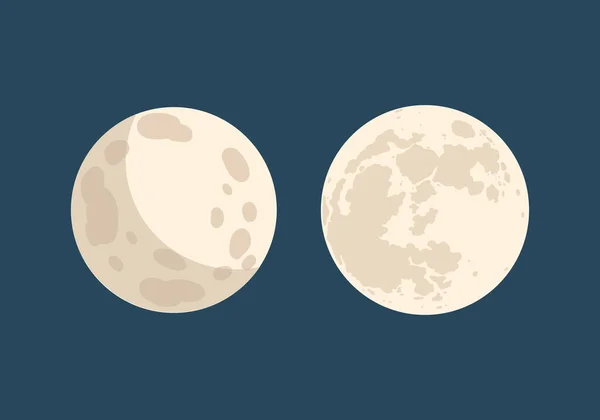 moon, space, illustration, vector on white background.