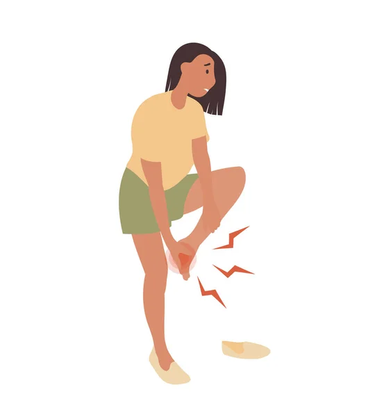 Жінка Страждає Від Болю Ногах — стоковий вектор