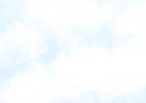 Blue Sky Clouds Abstract Watercolor Background — Stok Vektör