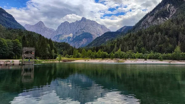 Mirror Surface Lake Background Mountains — Stok fotoğraf