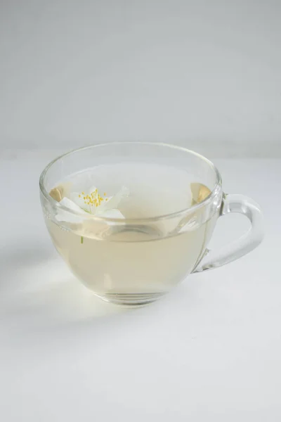 Green Tea Jasmine Glass Cups Honey — Stockfoto