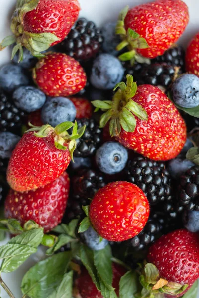 Seasonal Berries White Dish — Stock Photo, Image