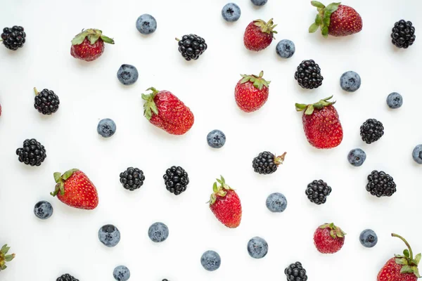Berries Frame Blueberry Blackberry Strawberry — Stock Photo, Image