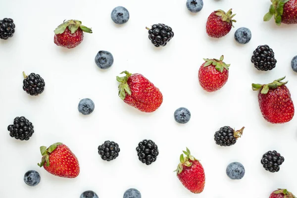 Berries Frame Blueberry Blackberry Strawberry — Stock Photo, Image