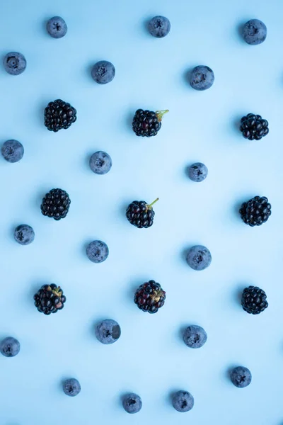 Blueberry Blackberry Blue Background — Stockfoto