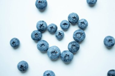 heart from berries. blueberry hearts