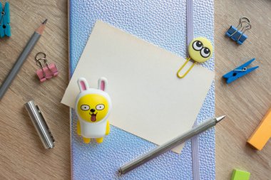 card mockup with notebook and toy from kakao talk shop