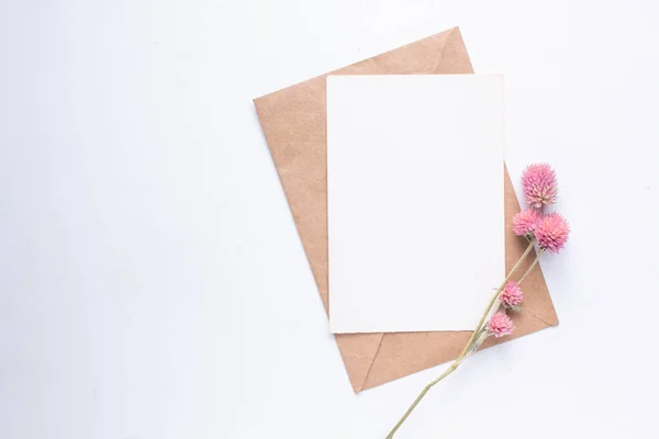 Card Mockup Dry Flowers Envelope Invitation — Photo