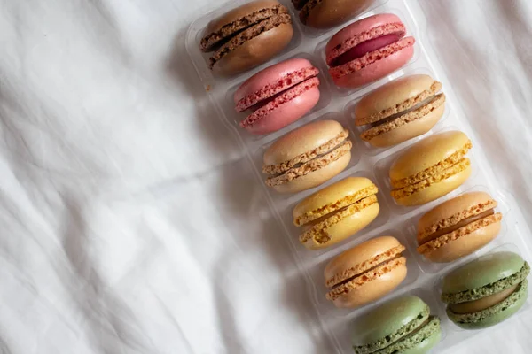 Désert Français Coloré Macarons Fruits Ensemble — Photo