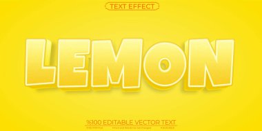 Çizgi film Lemon Düzenlenebilir ve Ölçeklenebilir Metin Efekti