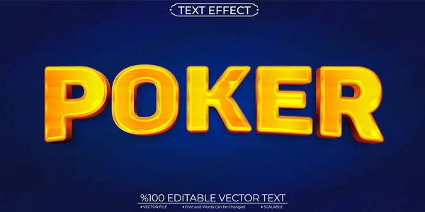 Golden Poker Editable Scalable Text Effect — Vetor de Stock