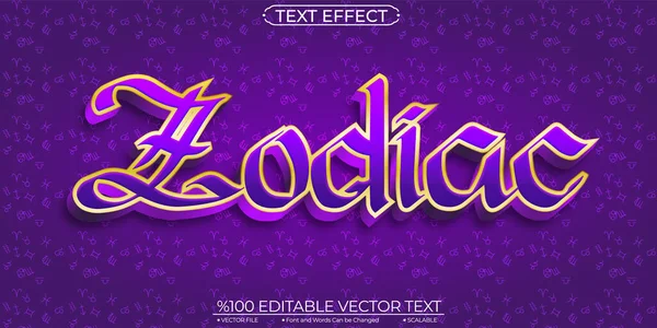 Gold Horoscope Zodiac Editable Scalable Text Effect — Archivo Imágenes Vectoriales
