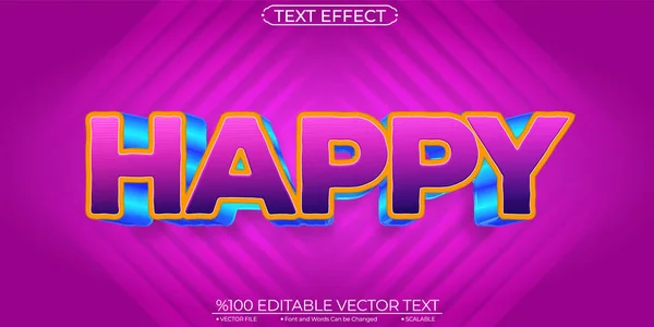 Blu Purple Happy Editable Scalable Text Effect — Stockvektor