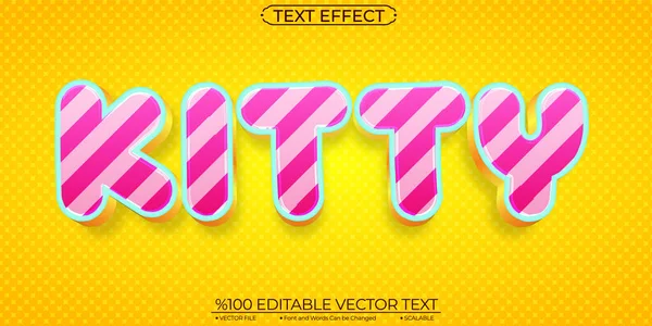 Kitty Editable Scalable Text Effect — Archivo Imágenes Vectoriales