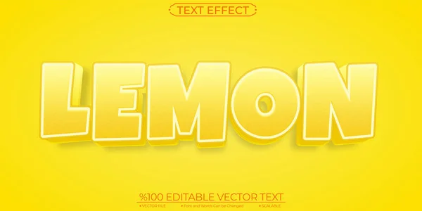 Cartoon Lemon Editable Scalable Text Effect — Stockvektor