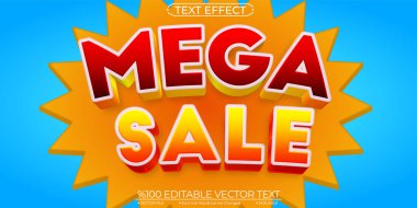 Mega Satış Düzenlenebilir ve Ölçeklenebilir Metin Efekti