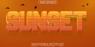 Sunset Düzenlenebilir ve Ölçeklenebilir Metin Efekti