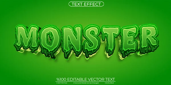 Monstro Verde Efeito Texto Editável Escalável — Vetor de Stock